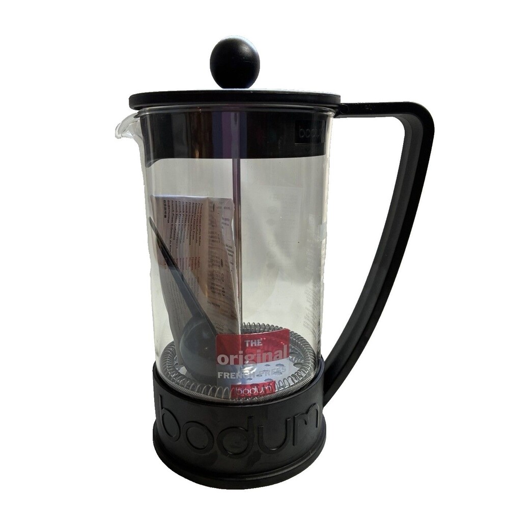 BODUM The Original French Press Coffee Maker Black Clear Instructions Scoop New